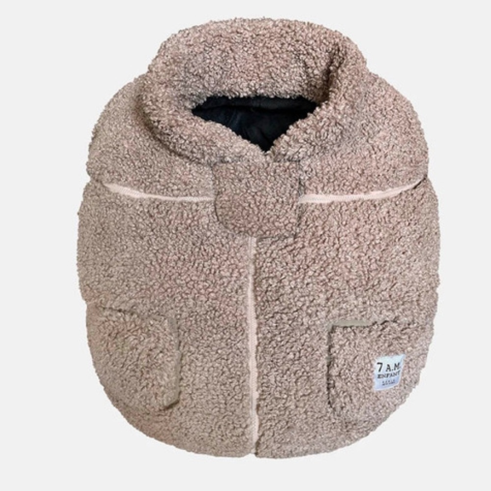 7AM ENFANT TEDDY CAR SEAT COCOON IN OATMEAL COLOR NWT